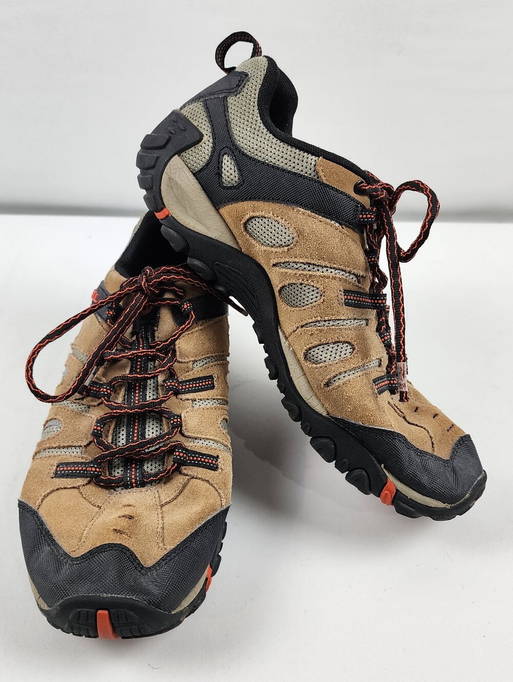 Merrell Mens 9 Crosslander Vent Low Leather Hiking shoes Tan Black Performance